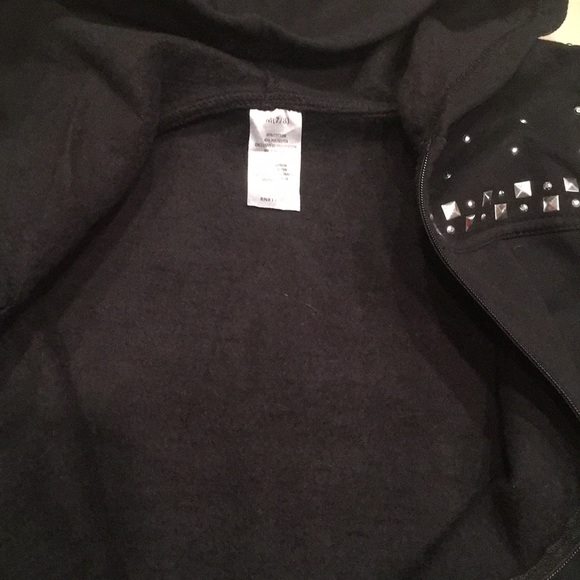 HIS International Zip black jacket girls size 7/8 - Picture 4 of 5